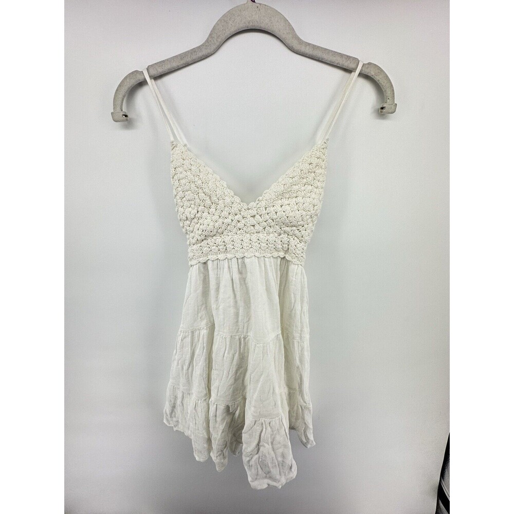 Aerie White Crochet Dress